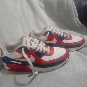Nike Air Max 90 Gs-size 6 , Red/White/Blue Slightly worn - Price $15